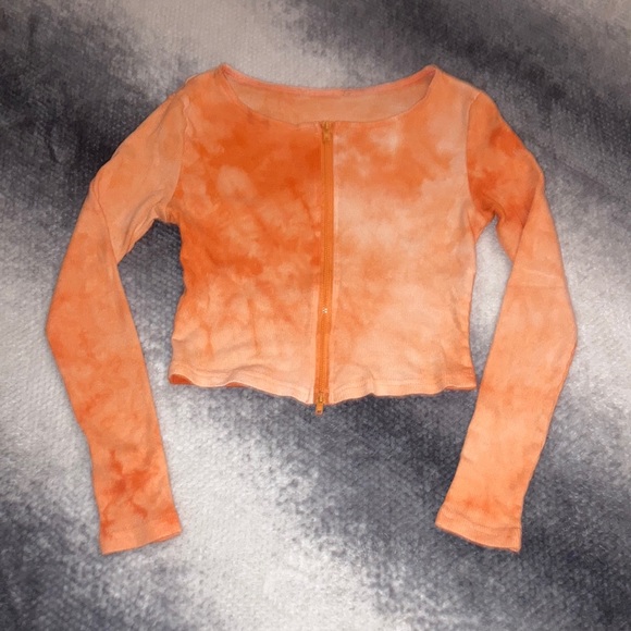 Orange SHEIN Double-Zippered Blouse Size Small - Picture 2 of 4